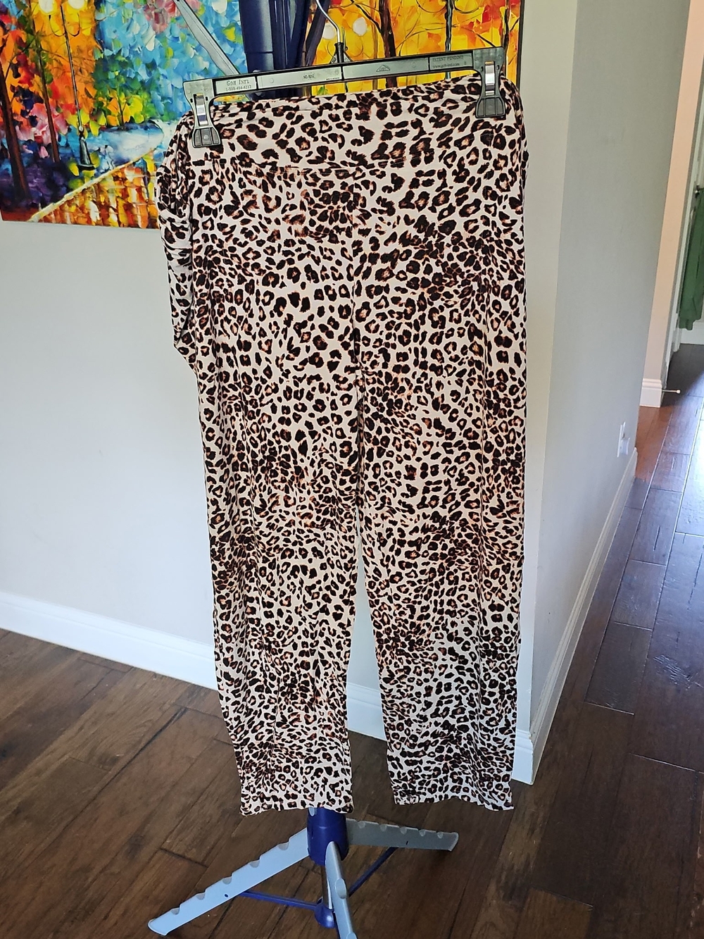 Soma Beige and Brown Leopard-Print Straight Leg Pants #3